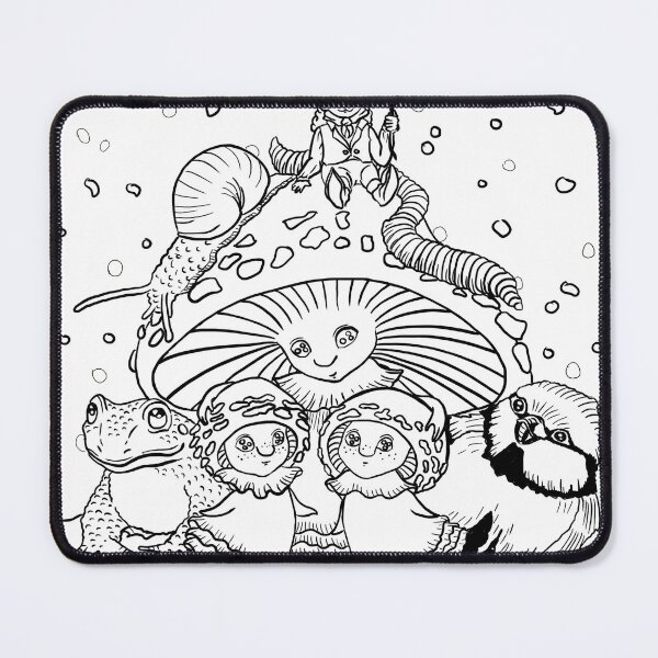 Item preview, Fly Agaric Mushroom Family Coloring Page – Magical Woodland Paint Your Own designed and sold by SaskiaFranken.