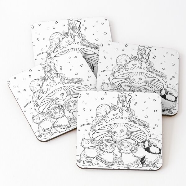 Item preview, Fly Agaric Mushroom Family Coloring Page – Magical Woodland Paint Your Own designed and sold by SaskiaFranken.