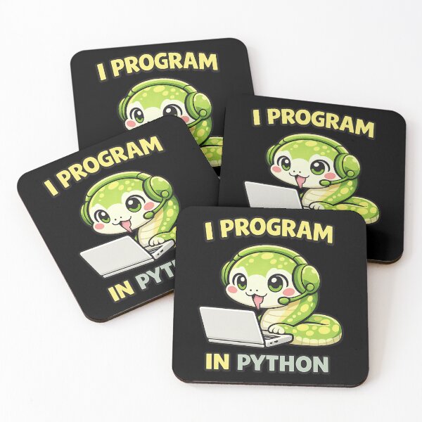 Item preview, I Program in Python - Cute Snake Programmer Coding designed and sold by TeeTimeTreasure.