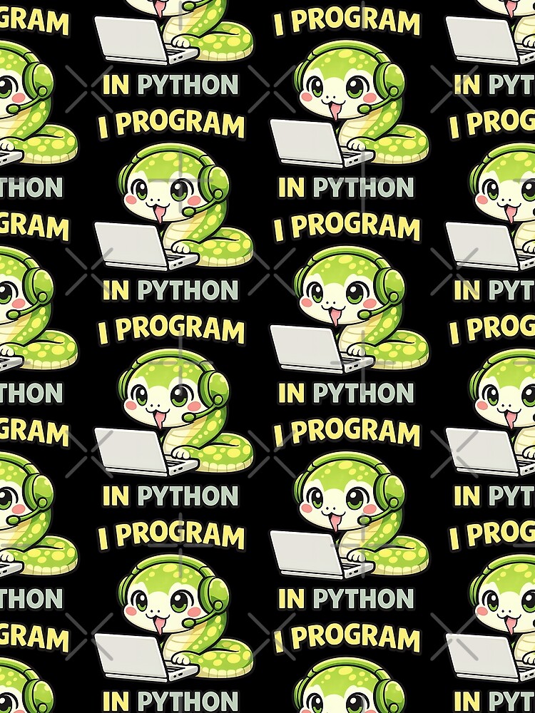 Thumbnail 3 of 3, Scarf, I Program in Python - Cute Snake Programmer Coding designed and sold by TeeTimeTreasure.