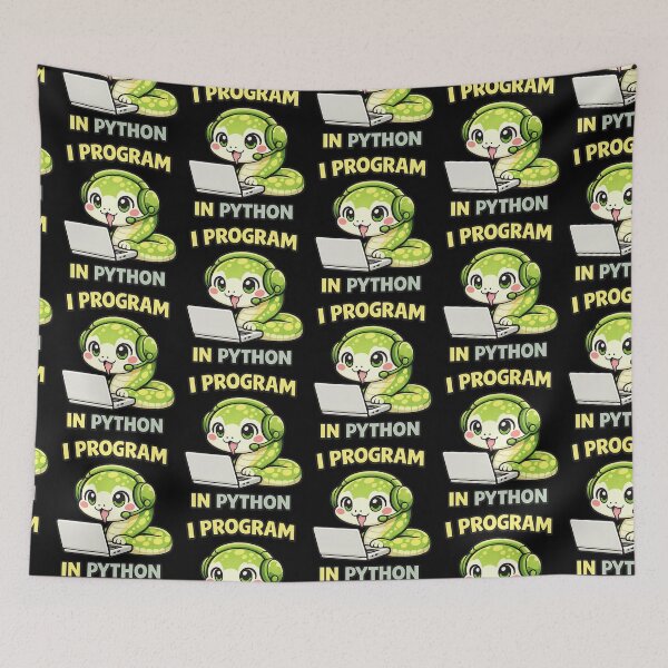 Item preview, I Program in Python - Cute Snake Programmer Coding designed and sold by TeeTimeTreasure.