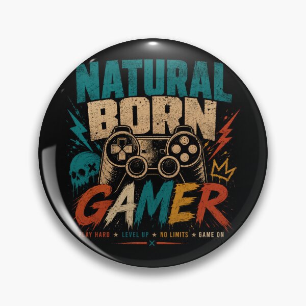 Item preview, Natural Born Gamer Play Hard Level Up Video Gaming Player designed and sold by RetroMini2026.