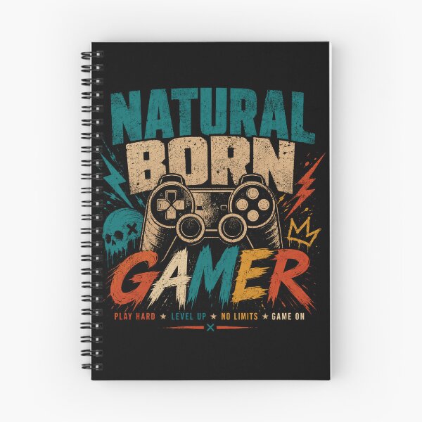 Item preview, Natural Born Gamer Play Hard Level Up Video Gaming Player designed and sold by RetroMini2026.