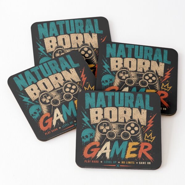 Item preview, Natural Born Gamer Play Hard Level Up Video Gaming Player designed and sold by RetroMini2026.