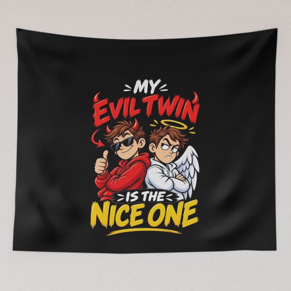 Item preview, Funny Evil Twin Nice One Angel Devil Twins Quote designed and sold by elderberry.