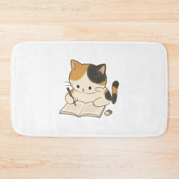 Item preview, Studying Calico Cat - Cute Cat Writing with Pencil Illustration designed and sold by medicalkinoko.