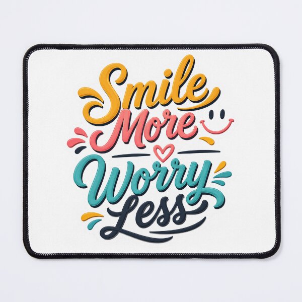 Item preview, Smile More Worry Less Positive Motivational Typography  designed and sold by MR4me.