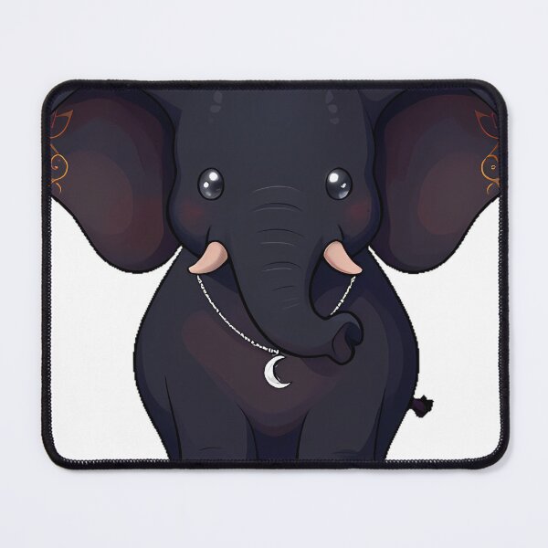 Item preview, Gothic Black Elephant with Crescent Moon Pendant designed and sold by IllumeInk.