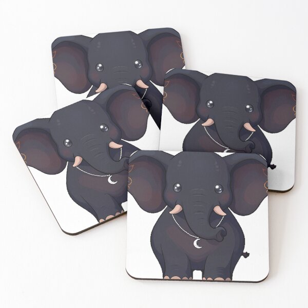 Item preview, Gothic Black Elephant with Crescent Moon Pendant designed and sold by IllumeInk.