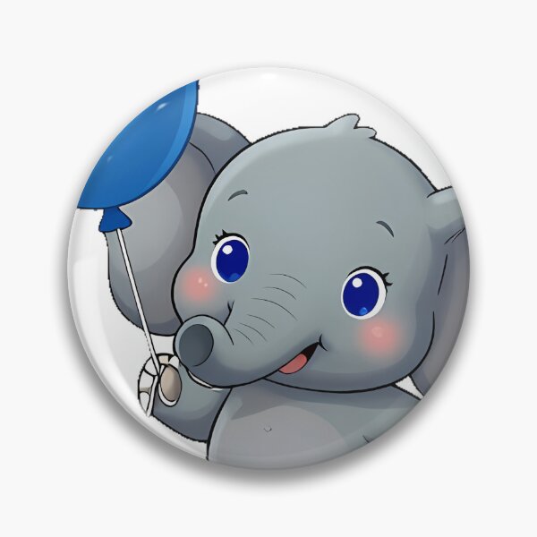 Item preview, Cute Baby Elephant with Blue Balloon designed and sold by pumsquare.