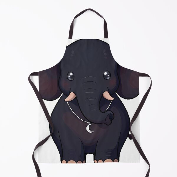 Item preview, Gothic Black Elephant with Crescent Moon Pendant designed and sold by IllumeInk.