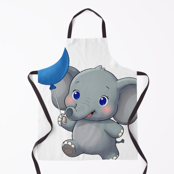 Item preview, Cute Baby Elephant with Blue Balloon designed and sold by pumsquare.