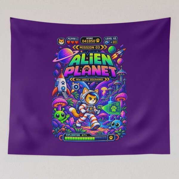 Item preview, Cat Astronaut Mission 03 – Alien Planet designed and sold by BYVOK.