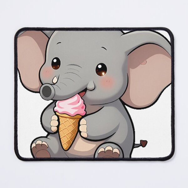 Item preview, Cute Elephant with Strawberry Ice Cream designed and sold by pumsquare.