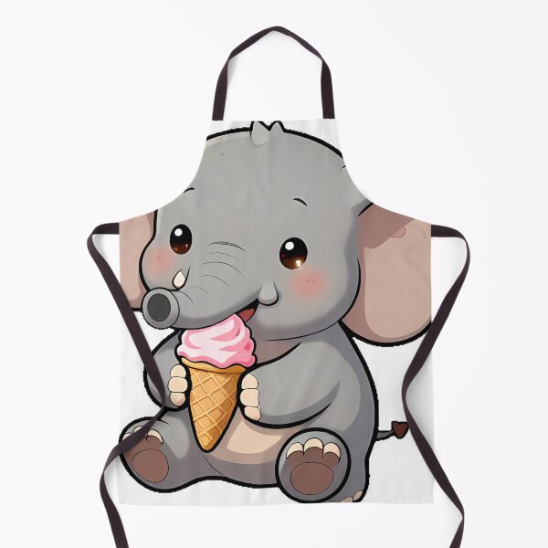 Item preview, Cute Elephant with Strawberry Ice Cream designed and sold by pumsquare.