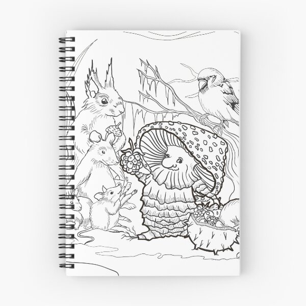 Item preview, Santa Mushroom Coloring Page – Christmas Mushroom and Woodland Animals Paint Your Own designed and sold by SaskiaFranken.
