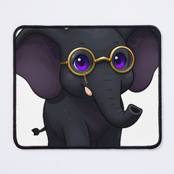 Item preview, Gothic Black Elephant with Monocle designed and sold by IllumeInk.