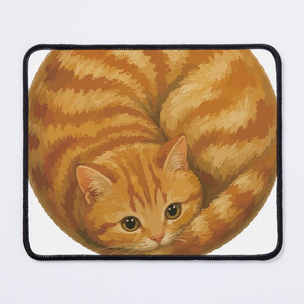 Item preview, Curled Orange Tabby - Cozy Painterly Cat Illustration designed and sold by medicalkinoko.