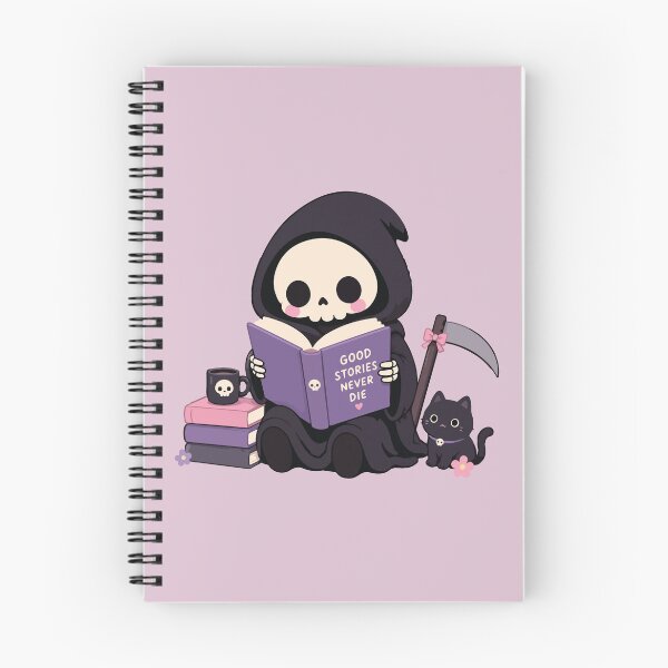 Item preview, Cute Grim Reaper Reading Book designed and sold by BrownHorse90s.