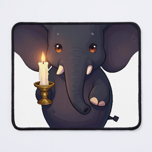 Item preview, Gothic Black Elephant with Unlit Candle designed and sold by IllumeInk.