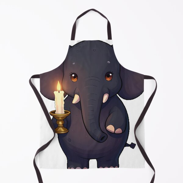 Item preview, Gothic Black Elephant with Unlit Candle designed and sold by IllumeInk.