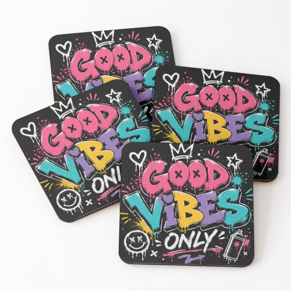 Item preview, Vibrant Good Vibes Only Graffiti Artwork designed and sold by The Shirt Shoppee .