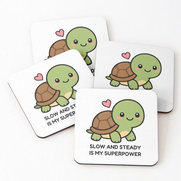 Item preview, Slow And Steady Is My Superpower Cute Kawaii Turtle designed and sold by VectorForge Studio.