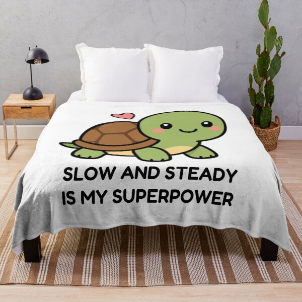 Item preview, Slow And Steady Is My Superpower Cute Kawaii Turtle designed and sold by VectorForge Studio.