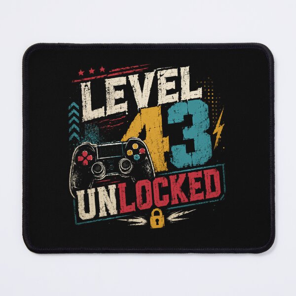 Item preview, Level 43 Unlocked Forty Third Birthday Gamer Video Game Player Celebration designed and sold by RetroMini2026.