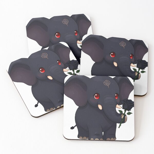 Item preview, Gothic Black Elephant with Black Rose designed and sold by IllumeInk.