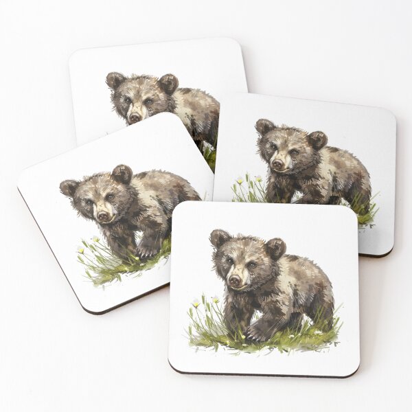 Item preview, Bear Cub | Cute Woodland Animal Watercolor Art designed and sold by Mandayartstudio.