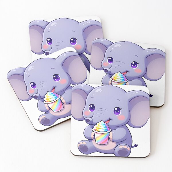 Item preview, Cute Elephant with a Colorful Snow Cone designed and sold by pumsquare.