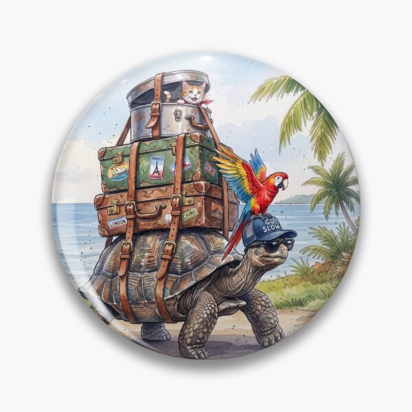 Item preview, Slow Travel Tortoise with Adventure Pets designed and sold by chriswo-design.
