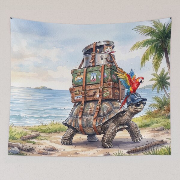 Item preview, Slow Travel Tortoise with Adventure Pets designed and sold by chriswo-design.