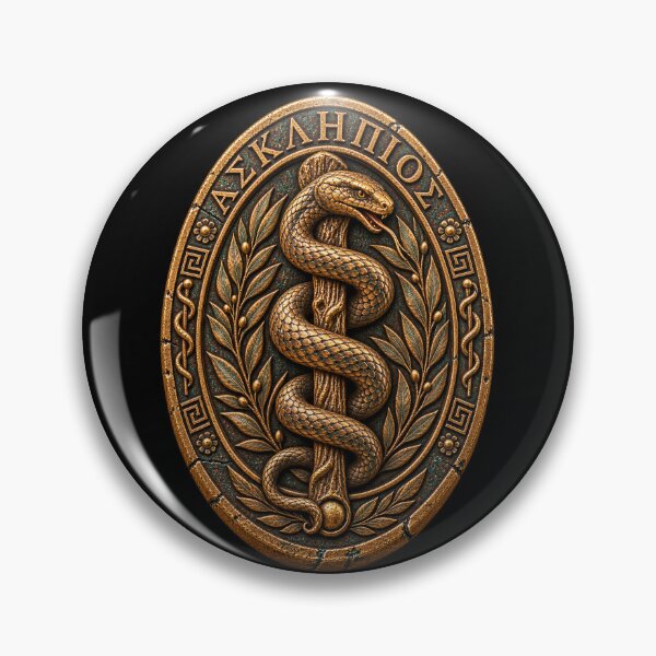 Item preview, Rod of Asclepius – Ancient Greek Serpent Staff Amulet designed and sold by Anyshca.