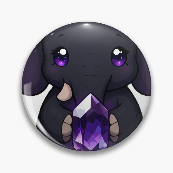 Item preview, Gothic Black Elephant with Amethyst Crystal designed and sold by IllumeInk.