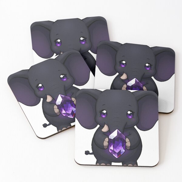 Item preview, Gothic Black Elephant with Amethyst Crystal designed and sold by IllumeInk.