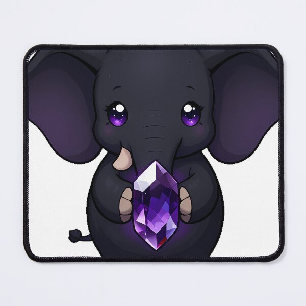 Item preview, Gothic Black Elephant with Amethyst Crystal designed and sold by IllumeInk.