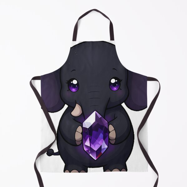 Item preview, Gothic Black Elephant with Amethyst Crystal designed and sold by IllumeInk.