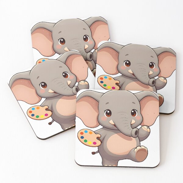 Item preview, Cute Elephant Painter with Palette designed and sold by pumsquare.