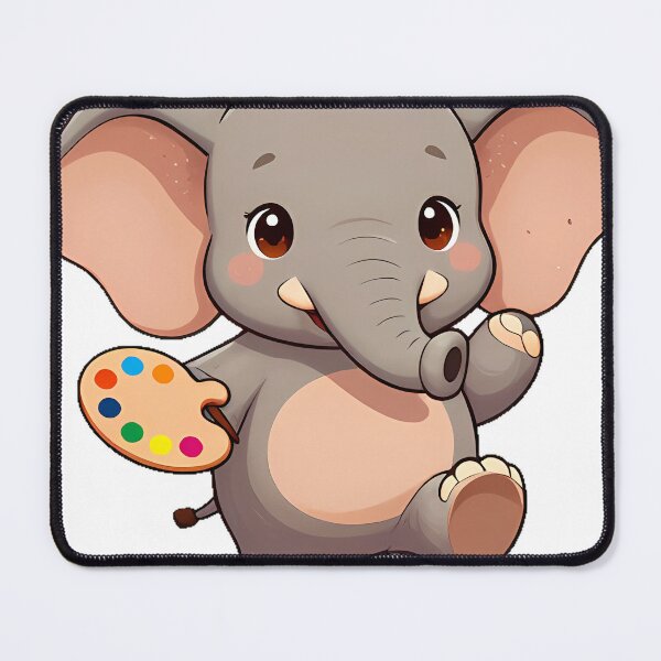 Item preview, Cute Elephant Painter with Palette designed and sold by pumsquare.