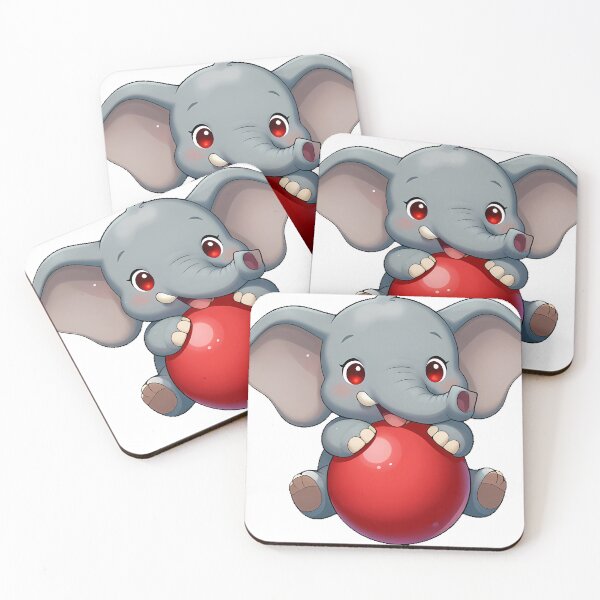Item preview, Cute Elephant Playing with Red Ball designed and sold by pumsquare.