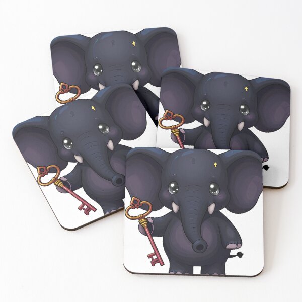 Item preview, Gothic Black Elephant with Skeleton Key designed and sold by IllumeInk.