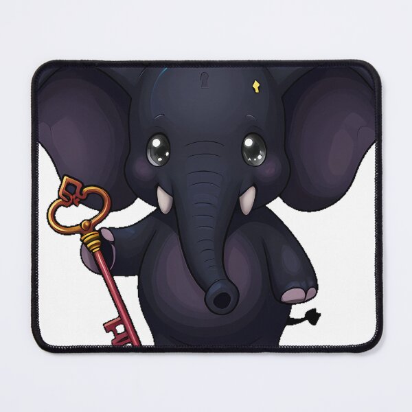 Item preview, Gothic Black Elephant with Skeleton Key designed and sold by IllumeInk.
