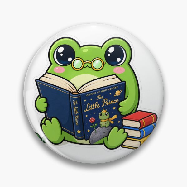Item preview, Cute Bookworm Frog Reading Glasses designed and sold by PixelNest40.