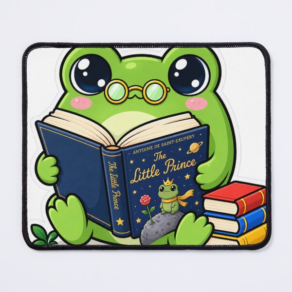 Item preview, Cute Bookworm Frog Reading Glasses designed and sold by PixelNest40.