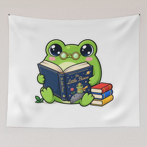 Item preview, Cute Bookworm Frog Reading Glasses designed and sold by PixelNest40.