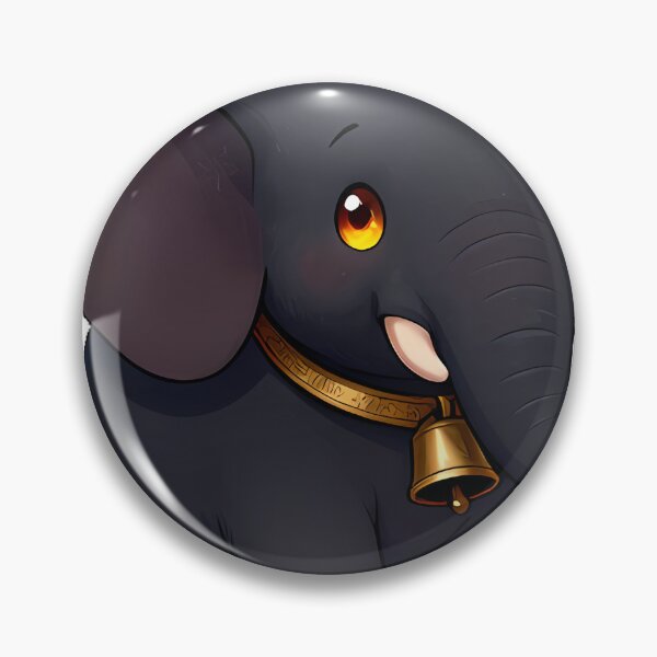 Item preview, Gothic Black Elephant with Brass Bell Collar designed and sold by IllumeInk.