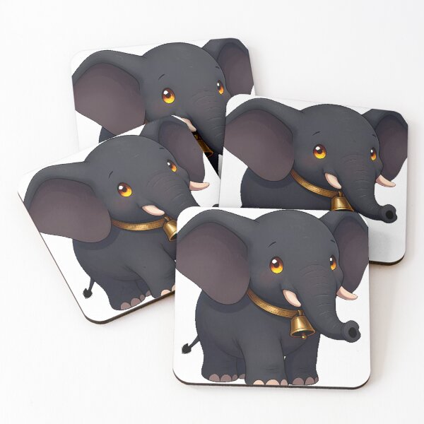 Item preview, Gothic Black Elephant with Brass Bell Collar designed and sold by IllumeInk.