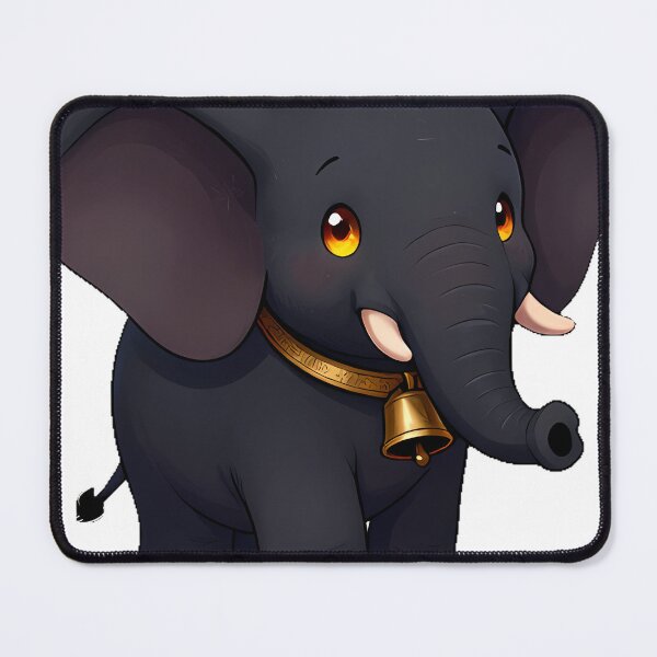 Item preview, Gothic Black Elephant with Brass Bell Collar designed and sold by IllumeInk.